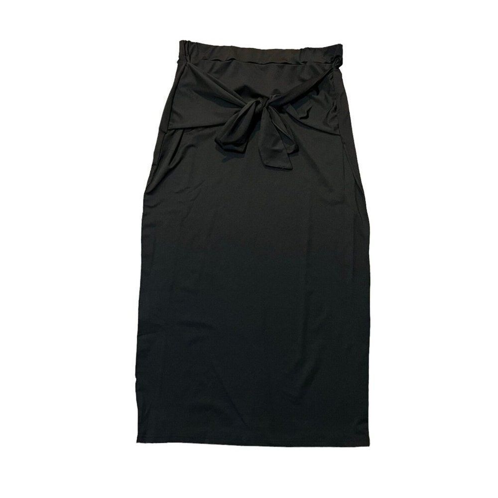 Reformation Womens Midi Length Maxi Skirt Tie Front Black Medium? No Size Tag